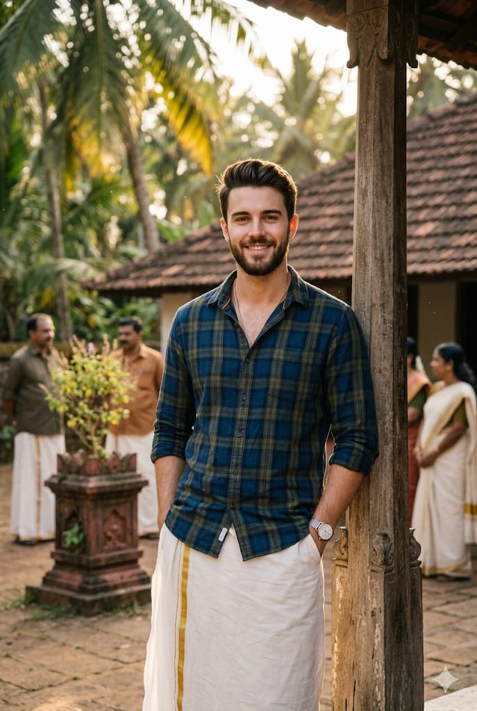 Indian man connecting with mentors through secure voice call