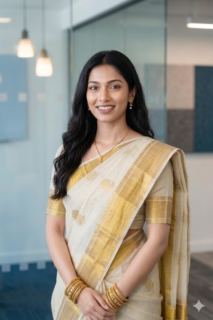 Tamil woman connecting through secure video call app
